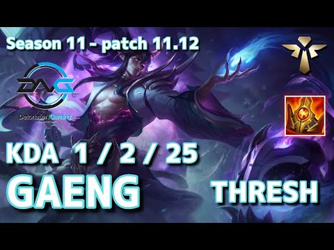 【韓国サーバー/M1】DFM Gaeng スレッシュ(Thresh) VS ソナ(Sona) SUP - Patch11.12 KR Ranked【LoL】