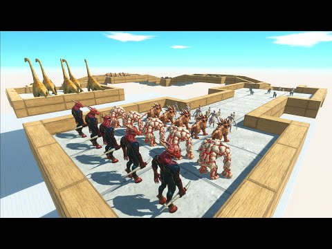 Challenge Infernals VS Herbivores Dinosaurs - Animal Revolt Battle Simulator