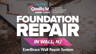 Watch video: Foundation Repair In Wall, NJ (EverBrace Wall Repair)