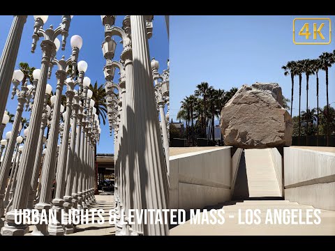Urban Light & Levitated Mass - Los Angeles | 4K