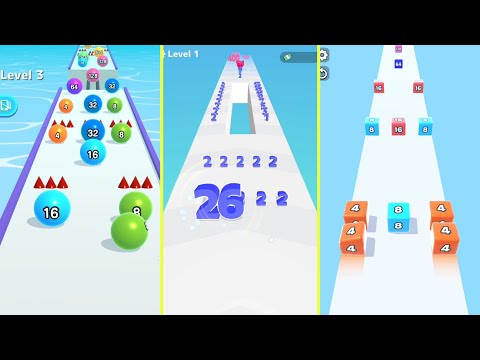 Ball Run 2048 vs Number Master vs Jelly Run 2048 - All Levels Gameplay Walkthrough android,ios