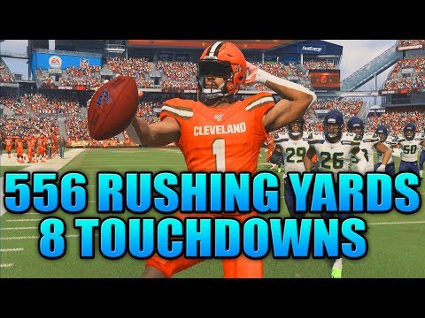 All Madden Difficulty *NEW* Record 556 Rushing Yards & 8 Touchdowns - Madden 20 Career Mode Ep 7