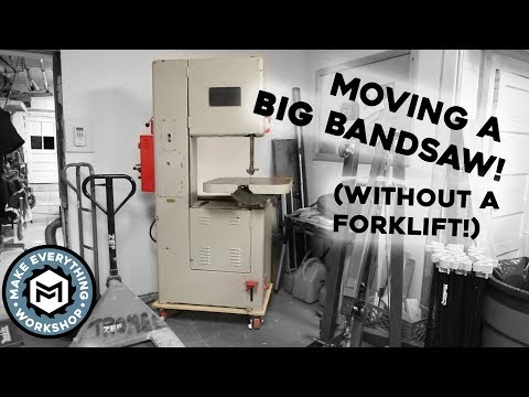 Part of a video titled Moving a 1000lb Bandsaw Without A Forklift! - YouTube