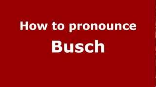 How to pronounce Busch