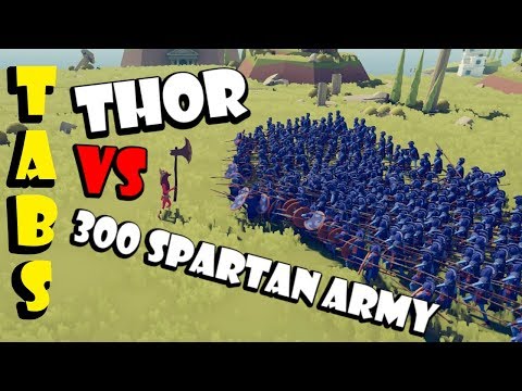 TABS | Thor vs 300 Spartan Army | Modded Gameplay with Thor Unit
