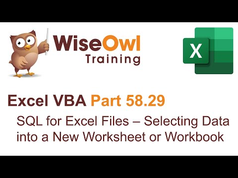 Excel VBA Introduction Part 58.29 - SQL for Excel Files - Select Data into a New Sheet or Workbook