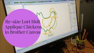 Re-size Lori Holt Applique Birds in Brother Canvas