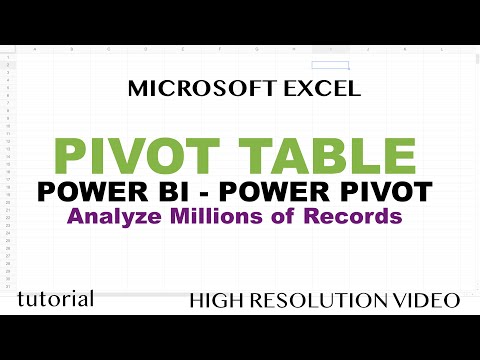Excel Pivot Table Power BI Power Pivot Tutorial Analyze Over 7 Million Records of Data Part 1