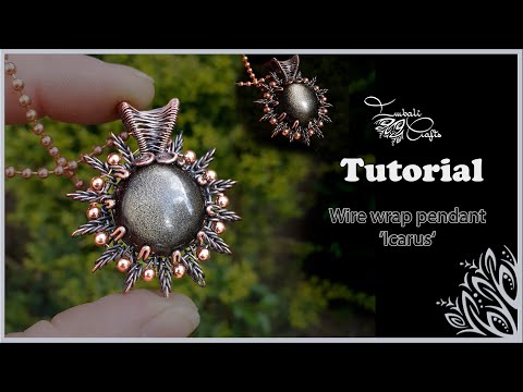 Wire wrap pendant tutorial 'Icarus'