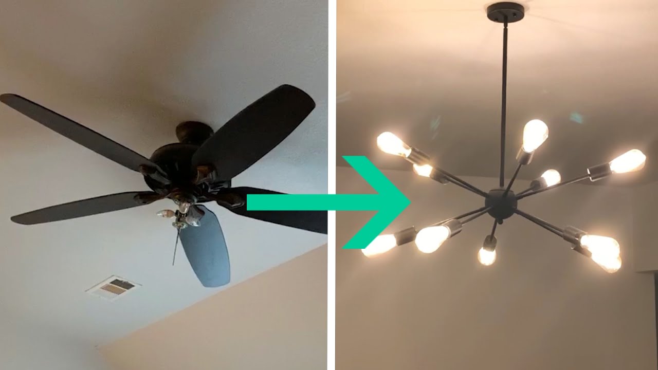 How To Replace A Ceiling Fan with a Light - Step by Step