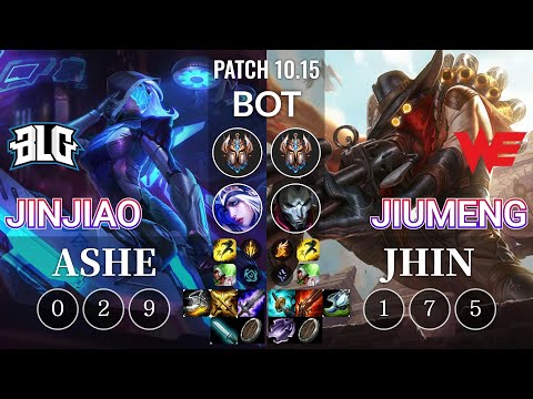BLG Jinjiao Ashe vs WE Jiumeng Jhin Bot - KR Patch 10.15