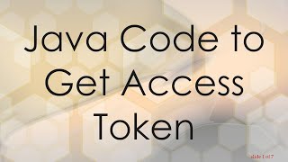 Java Code to Get Access Token