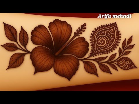  Beautiful Hibiscus flower mehndi design | how to make hibiscus flower henna design #henna 