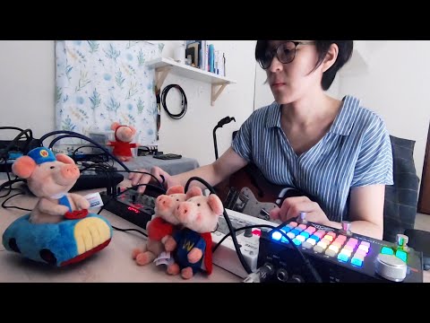 #17 ZOIA, Volca Sample, Volca FM, Boss RC300 (on the floor)