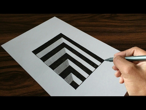 Very Easy Drawing 3D Hole On Paper