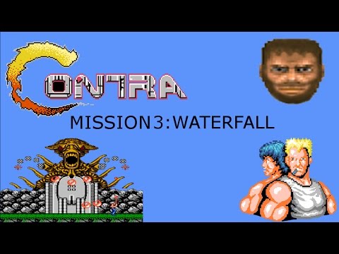 Nes classic mini: Contra level 3: Waterfall