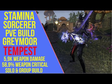 ESO Stamina Sorcerer PVE Build - Tempest - PVE Guide (Greymoor)
