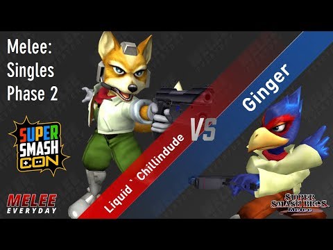 Super Smash Con 2017 - Liquid ` Chillindude (Fox) vs. Ginger (Falco) - SSBM - Singles, Phase 2