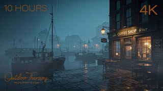 Stormy Night at the Harbor | Calming Port-Side Rainstorm to Calm Your Noisy Mind | 10 HOURS