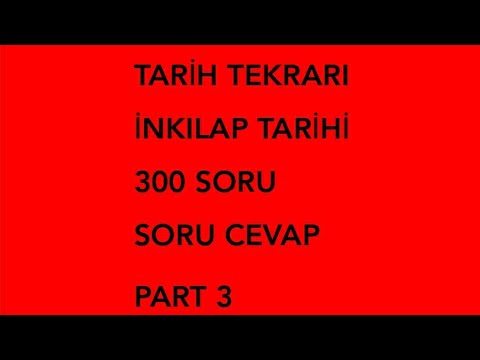 #kpsssorucevap #kpsstarih #kpsstekrar TARİH TEKRARI - İNKILAP TARİHİ - 300 SORU CEVAP - 3
