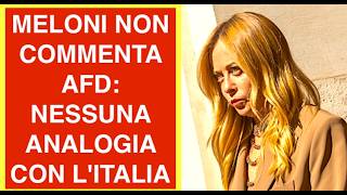 MELONI NON COMMENTA AFD: NESSUNA ANALOGIA CON L'ITALIA. MA IL PROBLEMA È SEMPRE PIÙ GRANDE