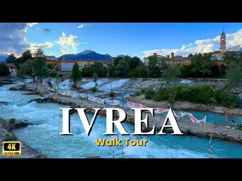 Ivrea (Turin/Torino) Walking Tour Italy 4K🇮🇹Discover the charm of Piedmont 🍊Orange Battle & Carnival