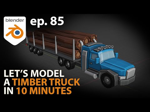 Let's Model a TIMBER TRUCK in 10 MINUTES - Ep. 85 - Blender 2.93