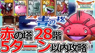【DQタクト】脳死で攻撃！赤の塔28階5ターン以内攻略のポイントとは？【ドラクエタクト/DQT】