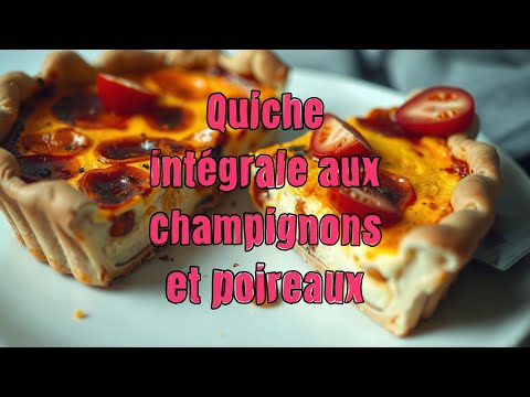 Quiche intégrale aux champignons et poireaux
