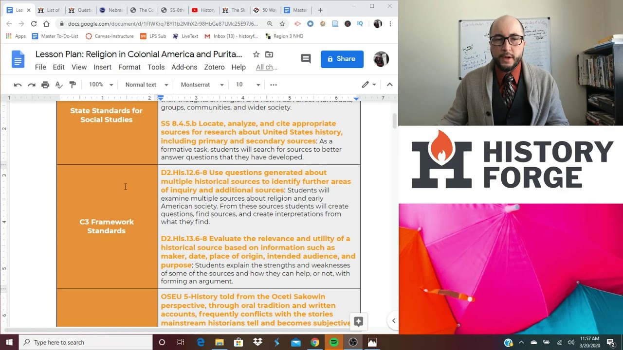 Social Studies Lesson Plan: Standards