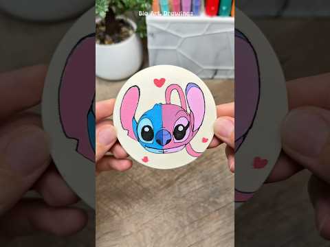 Stitch Meets Angel Drawing 💙💗 #shorts #drawing