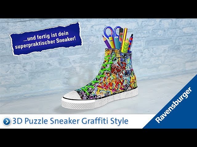 Vídeo relacionado con Ravensburger Puzzle 3D 12535 Graffiti Sneakers de , con Forma de Zapatillas de Deporte, de 108 Piezas