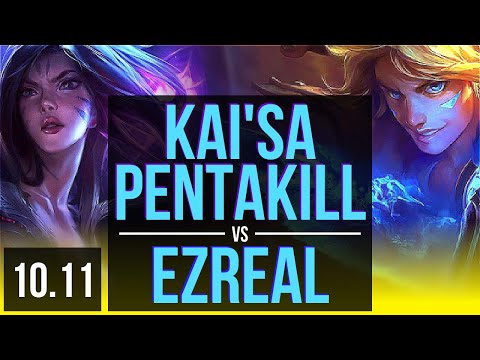 KAI'SA & Yuumi vs EZREAL & Soraka (ADC) | Pentakill, Triple Kill, 500+ games | KR Diamond | v10.11