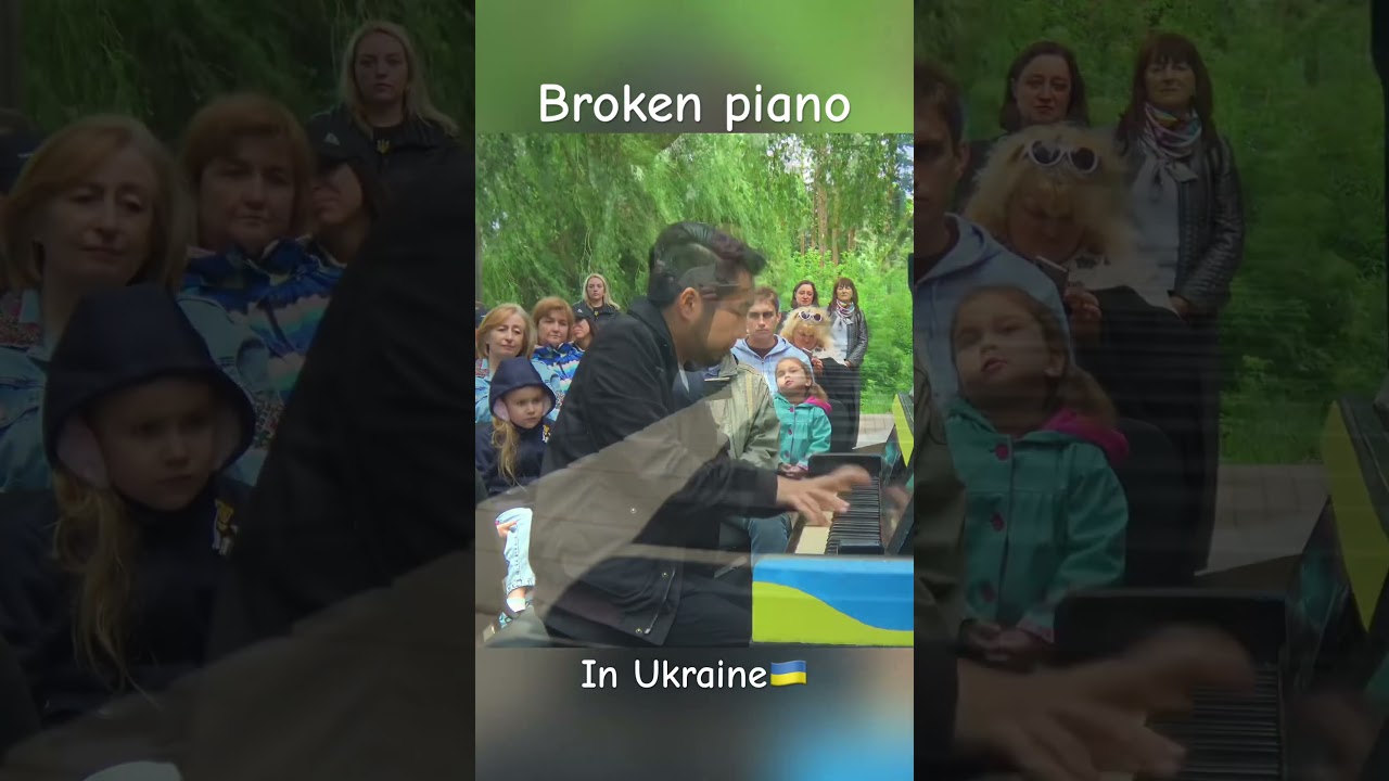 Broken piano in Ukraine🇺🇦ウクライナでストリート🎹壊れたピアノで奏でる天空の城ラピュタ