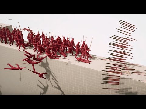 BRIDGE DEFENCE ⚔️  Crossbow God vs 100x Melee Unit ⚔️  Totally Accurate Battle Simulator TABS