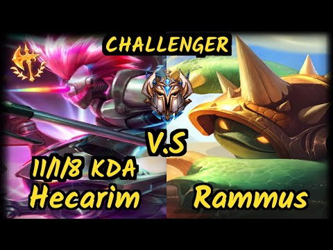 Cinkrof (HECARIM) vs RAMMUS - 11/1/8 KDA JUNGLE CHALLENGER GAMEPLAY - EUW