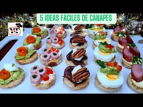 CANAPÉS FÁCILES Y ECONÓMICOS PARA NAVIDAD|5 IDEAS FÁCILES DE BOCADILLOS FRIOS PARA FIESTA