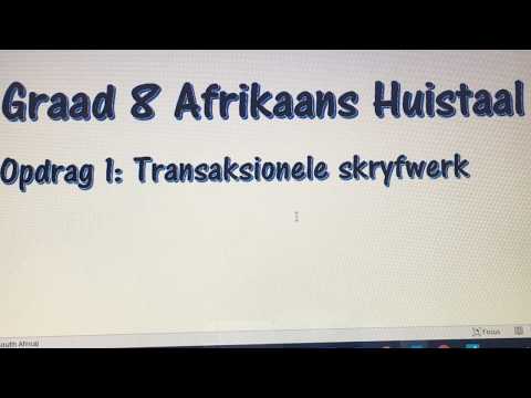 AFRIKAANS GRAAD 8: 02 Junie 2020 - periode 1 (02081)
