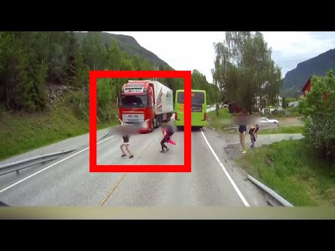 ►Dank der Vollbremsung dieses Volvo LKW Fahrers konnte dieses Kind Überleben 😱😱