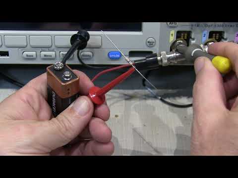 #323: Measure length of coax, etc. with your scope, a battery and a resistor - simple TDR