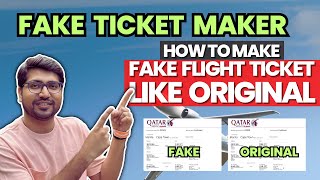 Fake Flight Ticket Maker App⚡How To Make Fake Flight Ticket Like Original⚡Fake Ticket Kaise Banaye