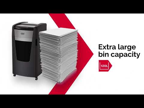 GBC ShredMaster XP426+ Jam Free Paper/Credit Card Cross Cut Shredder, 26 Sheet Capacity and 120L Bin