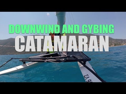Downwind and Gybing catamaran sailing tutorial