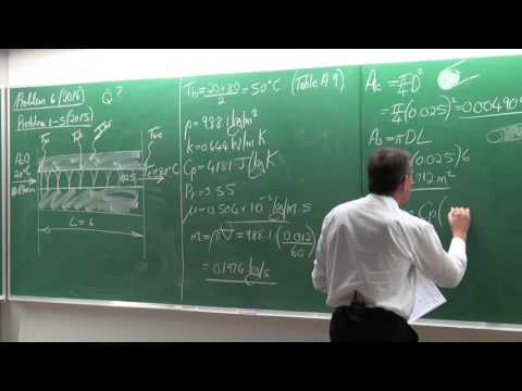 Problem 06 (2016) HD. Internal Forced convection. Heat Transfer by Prof Josua Meyer