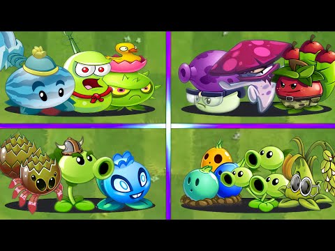 Random 4 Team Plants - Plants Battles NORMAL ATTACK - Who Will Win?? - PvZ 2
