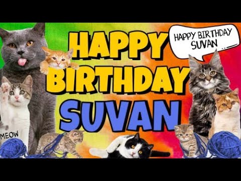 Happy Birthday Suvan! Crazy Cats Say Happy Birthday Suvan (Very Funny)