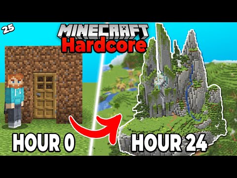 I BUILT for 24 HOURS in Hardcore Minecraft 1.19 Survival