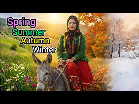 Four Seasons Of Village Life In Iran Mountains | Cooking & Donkey Riding
