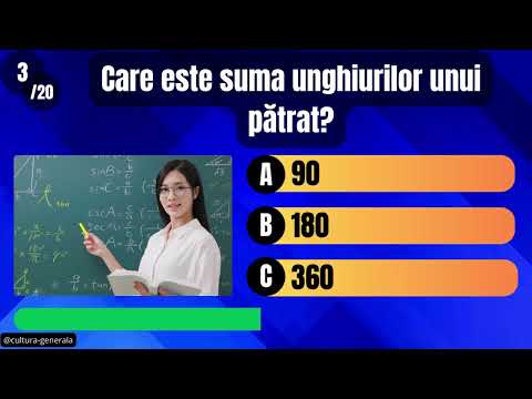 Test de Cultură Generală - 20 de întrebări cu răspunsuri
