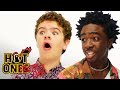 Stranger Things Caleb McLaughlin And Gaten Matarazzo Play Truth Or Dab Hot Ones